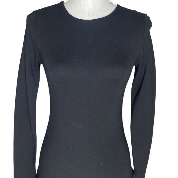 Amanda Uprichard Wm’s Sz XS Black Bodycon Long Sleeve Bodycon Fringe Mini Dress - Picture 3 of 9